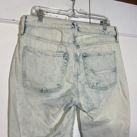 GAP Acid Wash Boyfriend Jeans Baggy Straight Leg Size 10 / 30 Light Blue Stretch - Picture 7 of 9